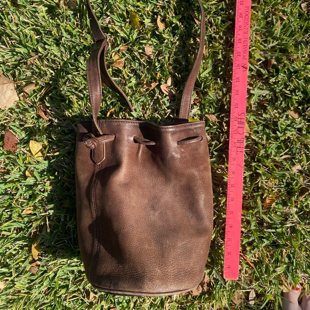 Vintage COACH Nubuck Pebble Leather Bucket Bag